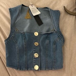 NWT House of Harlow Jean Crop Top